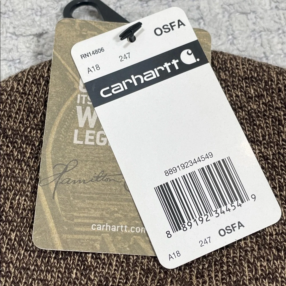 NWT’s Carhartt Winter Cap Beanie OSFA Heather Tan Brown Unisex Mens Women’s
